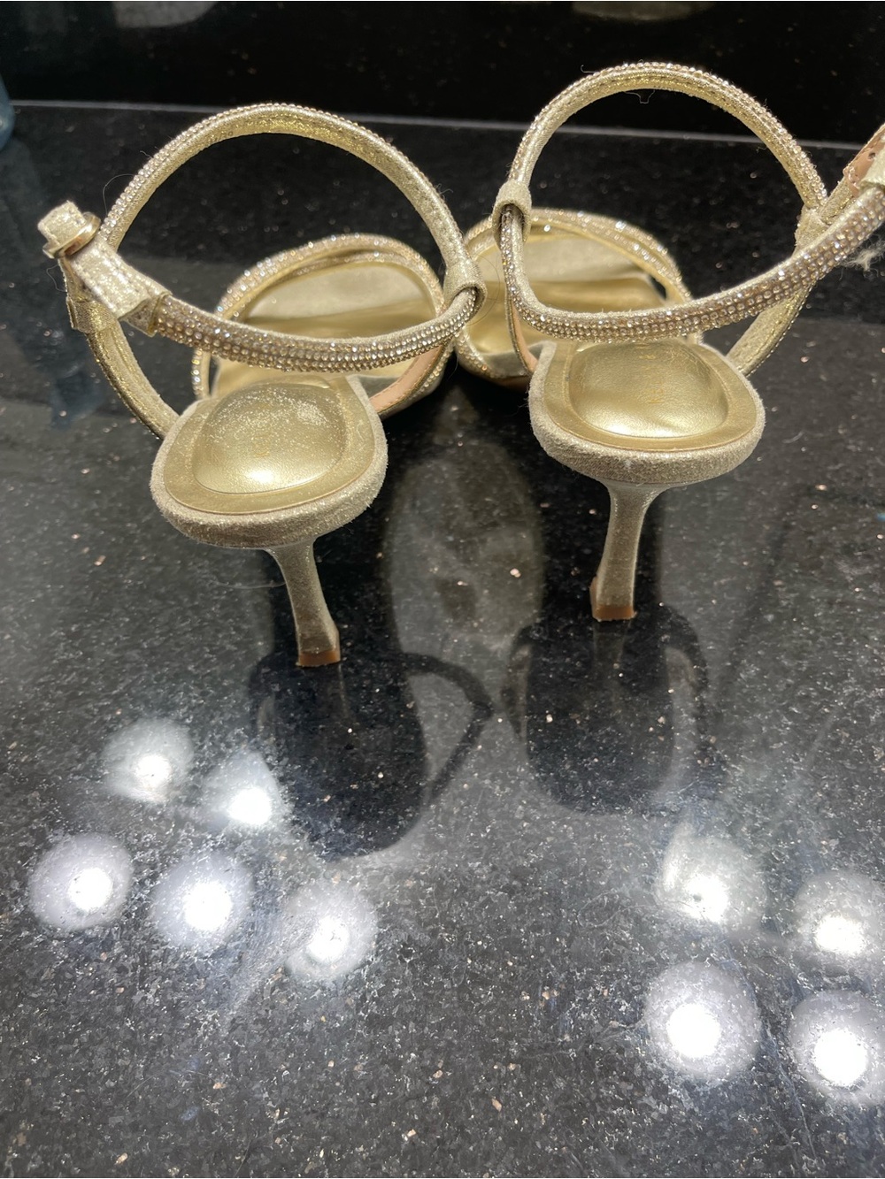 Kelly & Katie Sparkling Gold Strappy Heels - Picture 3 of 3
